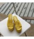 Κίτρινες γυναικείες δερμάτινες πλατφόρμες Tessera®