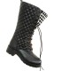 Γυναικείες δετές μπότες καπιτονέ με τουίντ γλώσσα Tessera® σε μαύρο χρώμα